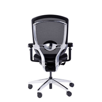 Breathable Mesh Mid Back Ergonomic Office Chair Polished Aluminum Swivel Office Chairs